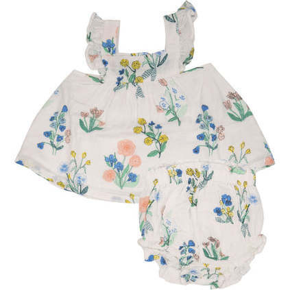 Urban Floral Butterfly Sleeve Pinafore Top & Bloomer | Maisonette