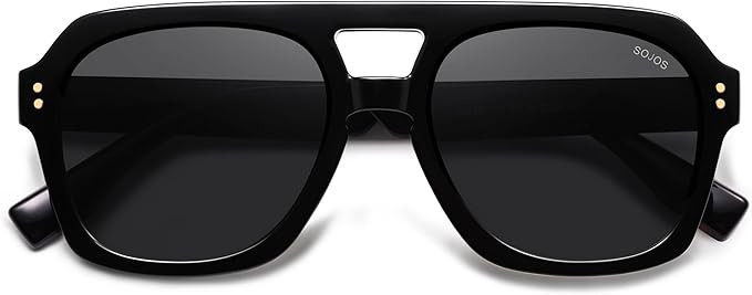 SOJOS Retro Thick Polarized Aviator Sunglasses for Women Men, Large Trendy Bold Square Pilot Shad... | Amazon (US)