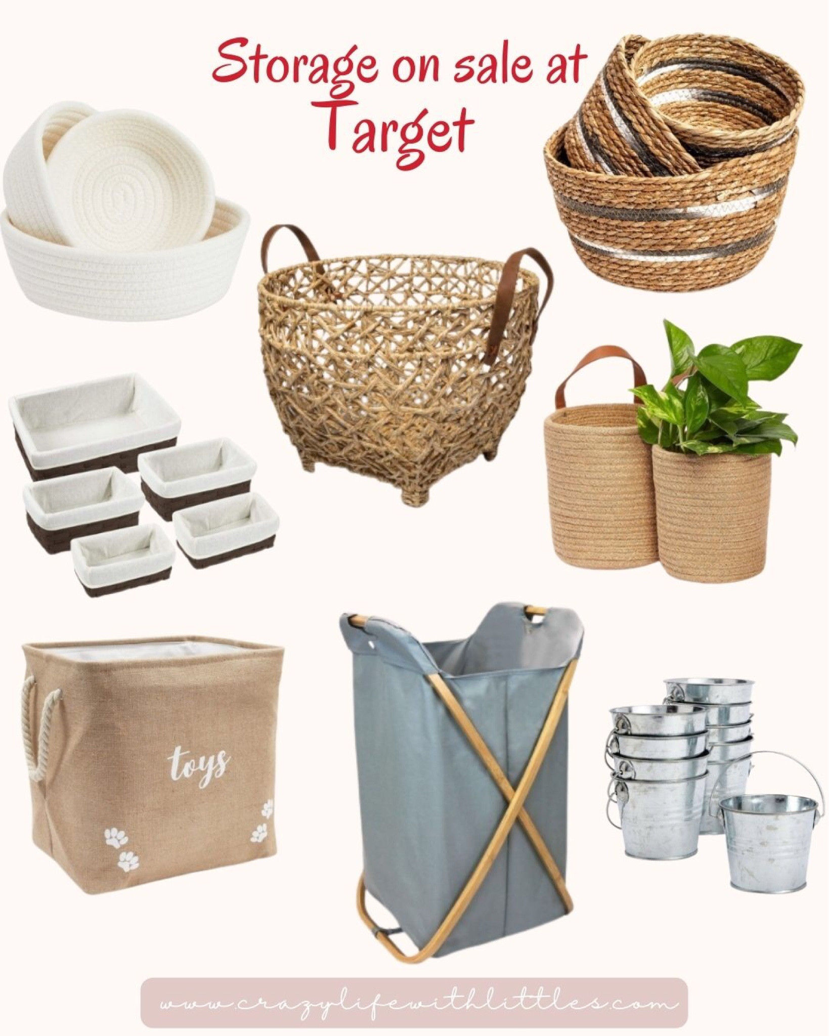 Lots of storage options on sale at Target! Getting organized now before the holidays with pretty baskets bins and pails
#storage #target #organization #baskets

#LTKsalealert #LTKhome #LTKunder50