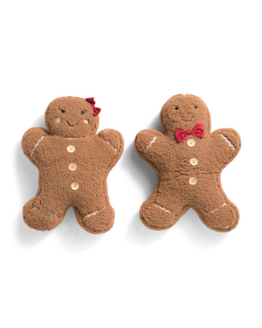 2pk 12x18 Gingerbread Man And Woman Pillows | TJ Maxx
