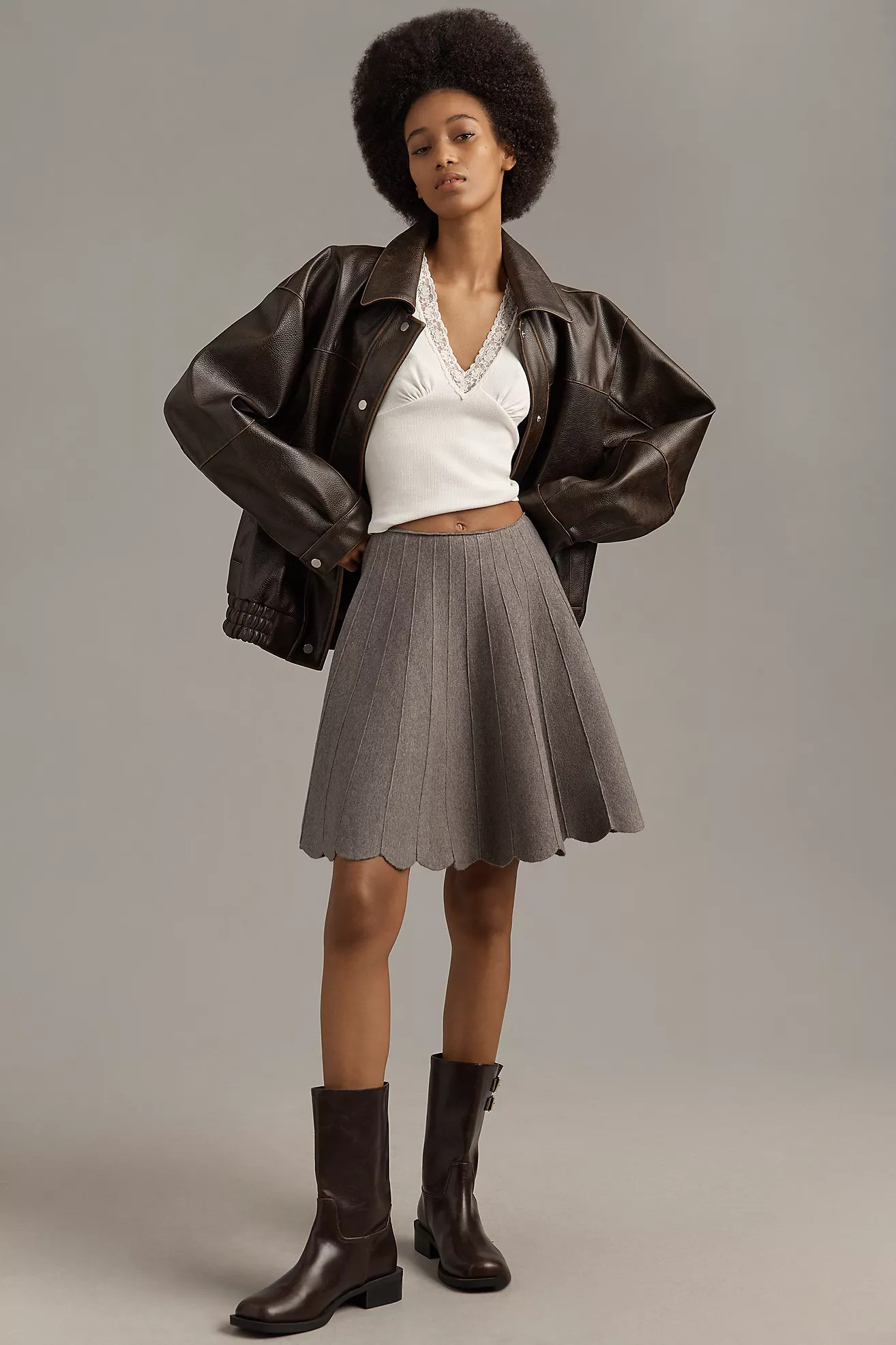 Sunday in Brooklyn Scallop Sweater Mini Skirt | Anthropologie (US)