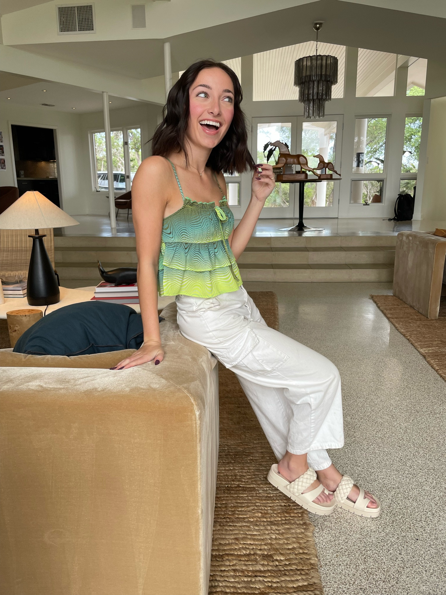These are my go to white pants now! Cargos are totally in, and I just styled them with this cute top and a basic pair of sandals! 

#LTKfit #LTKshoecrush #LTKFind