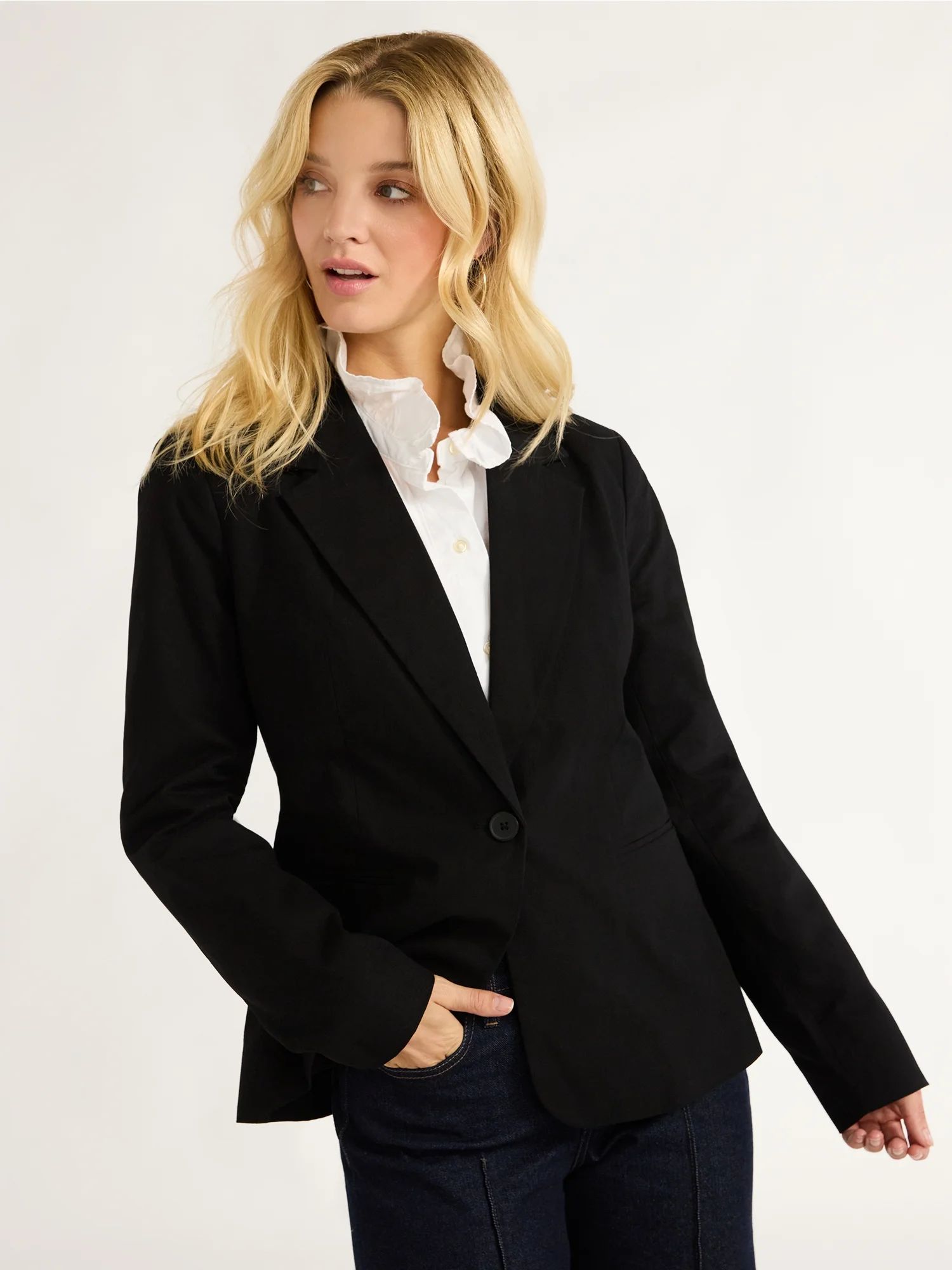 Free Assembly Women’s Single Breasted Blazer, Sizes XS-XXL | Walmart (US)