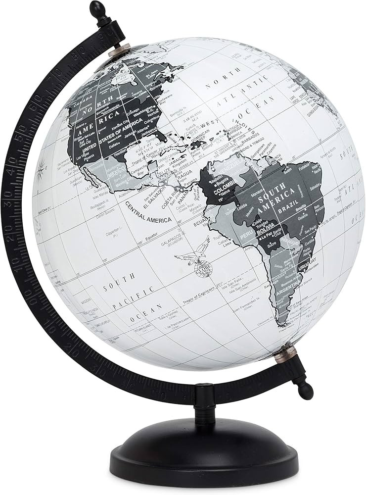 Abbott Collection 57-LATITUDE-19 Spinning Small Decorative Globe, Grey/Black, 11" H | Amazon (US)