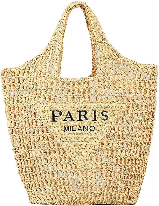 QZUnique Women Straw Woven Bag Summer Shoulder Bag Beach Purse Hobo Vacation Straw Clutch Handbag | Amazon (US)