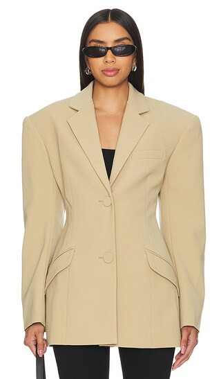 Sicily Snatched Blazer in Camel | Revolve Clothing (Global)
