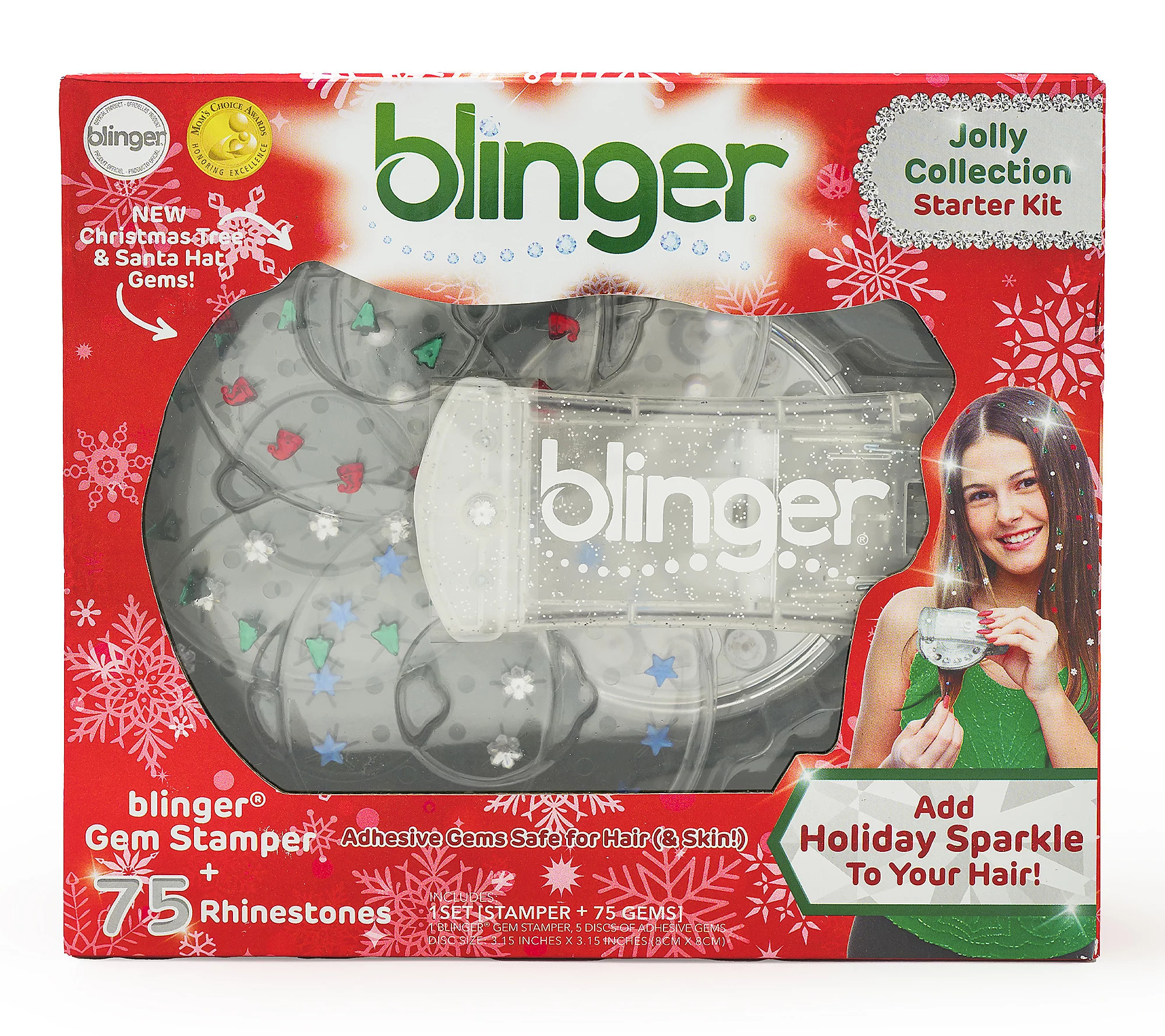 blinger Jolly Collection Gem Stamper with 75 Festive Gems | QVC