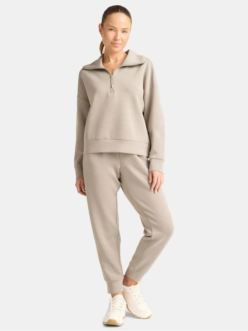 Avia Women's and Women's Plus ScubaKnit Quarter Zip Pullover, Sizes XS-4X | Walmart (US)
