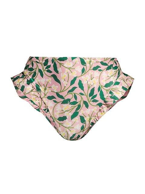 Agua by Agua Bendita Alegria Jengibre Dos Gardenias Rosa Printed Bikini Bottom | Saks Fifth Avenue