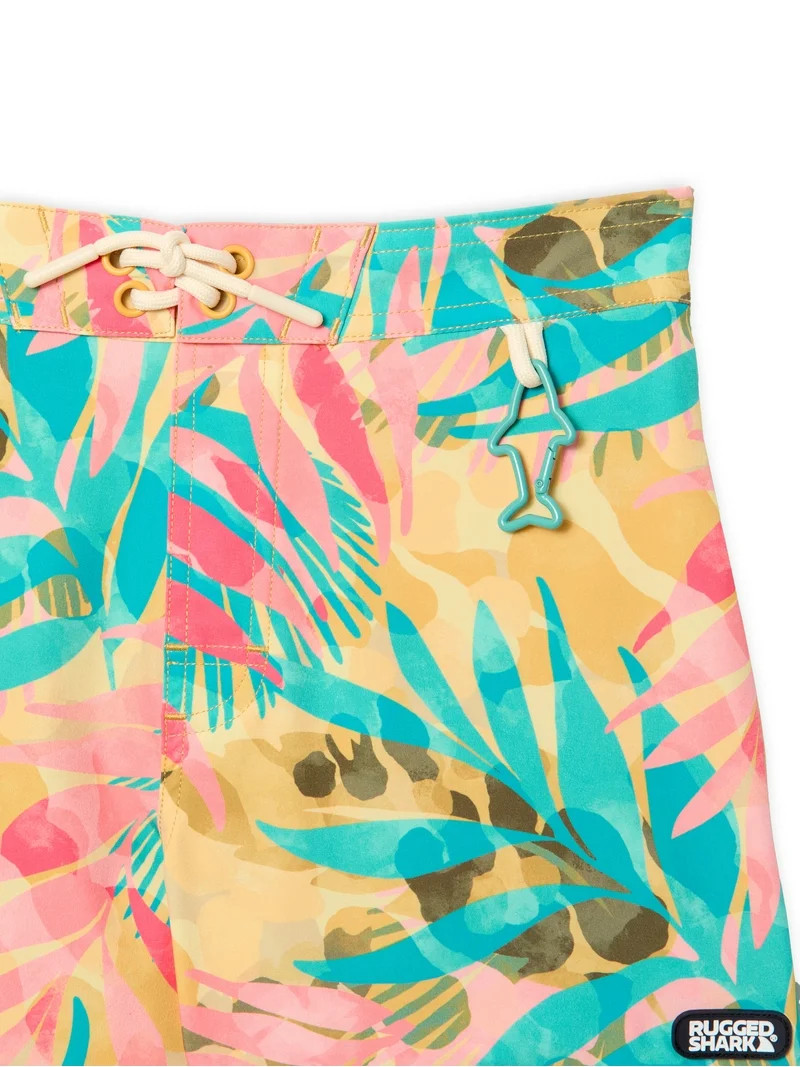 Rugged Shark Boys 5" Inseam Swim Trunks, Sizes 4-16 | Walmart (US)