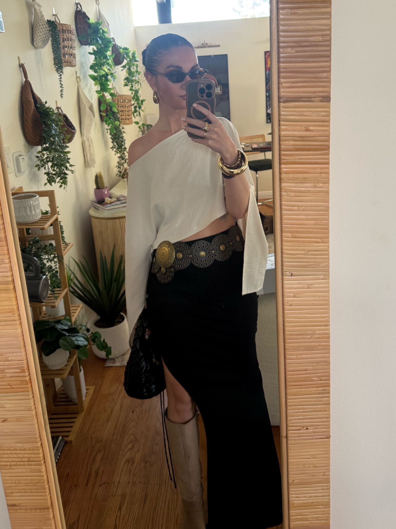 daytime date outfit that feels effortless but still pulled together. soft off shoulder knit with a structured black skirt and vintage inspired belt, finished with boots for that cool girl balance. this is my go to formula when i want to look feminine but grounded

perfect for brunch dates, coffee runs, art galleries or a casual afternoon in the city

#LTKootd #LTKTall #LTKdayinmylife