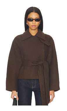 Elodie the Label Vincent Half Coat in Choco Brown from Revolve.com | Revolve Clothing (Global)