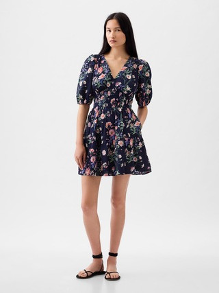Puff Sleeve Smocked Mini Dress | Gap (CA)