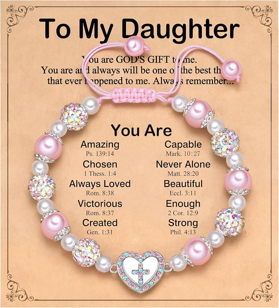 You're God's Gift to Me - Cross Heart Bracelet for Granddaughter/Daughter Birthday Christian Bapt... | Amazon (US)