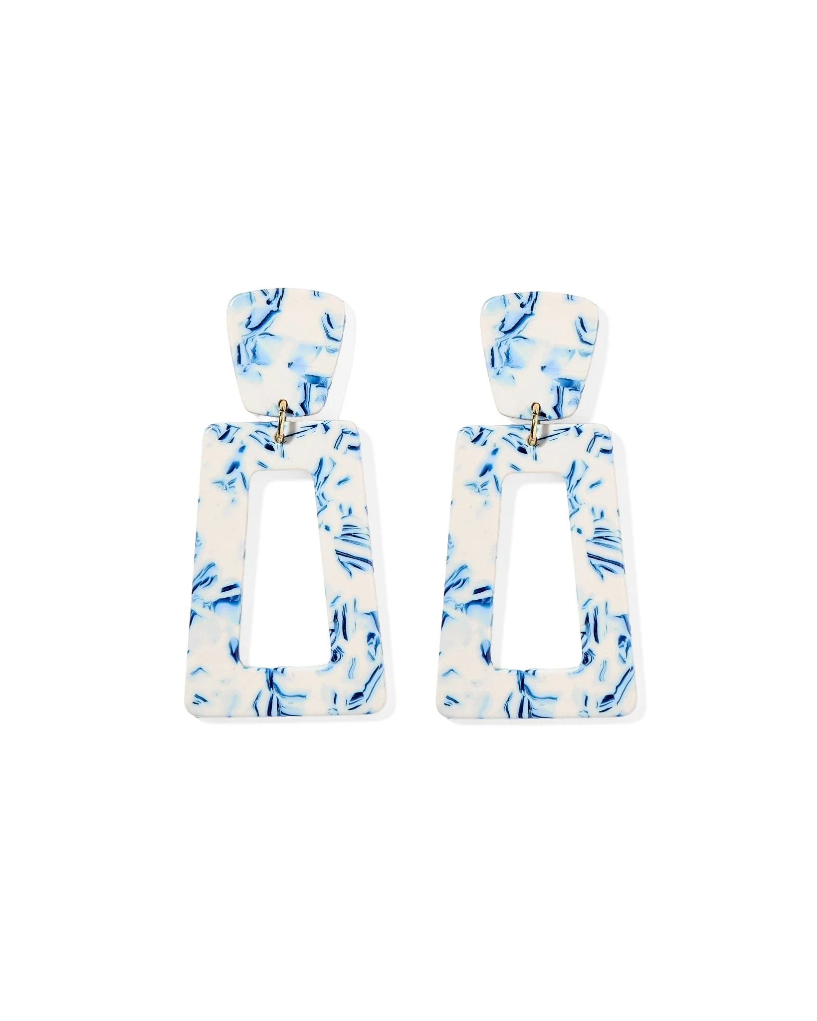 Kennedy Statement Earrings - Blue China - Shop LINNY CO | LINNY CO LLC