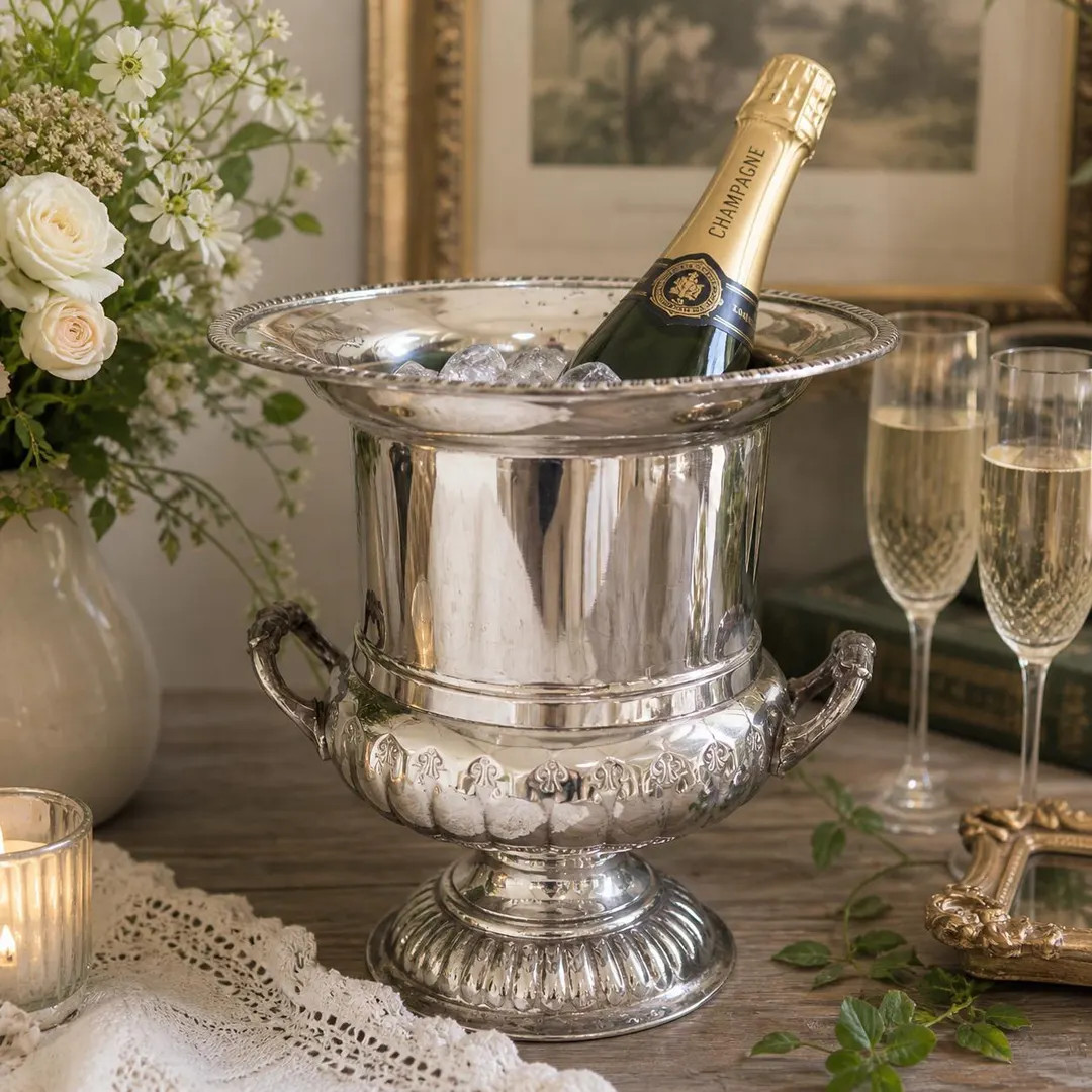 Vintage Silver Plated Champagne Bucket Fleur Des Lis Embossed Design & Dual Handles - Etsy | Etsy (Global)