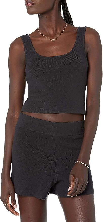 The Drop Women's Angelica Cropped Supersoft Scoop Neck Tank | Amazon (US)