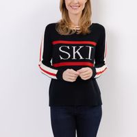 Black Stripe Sleeve Ski Sweater | Sail to Sable