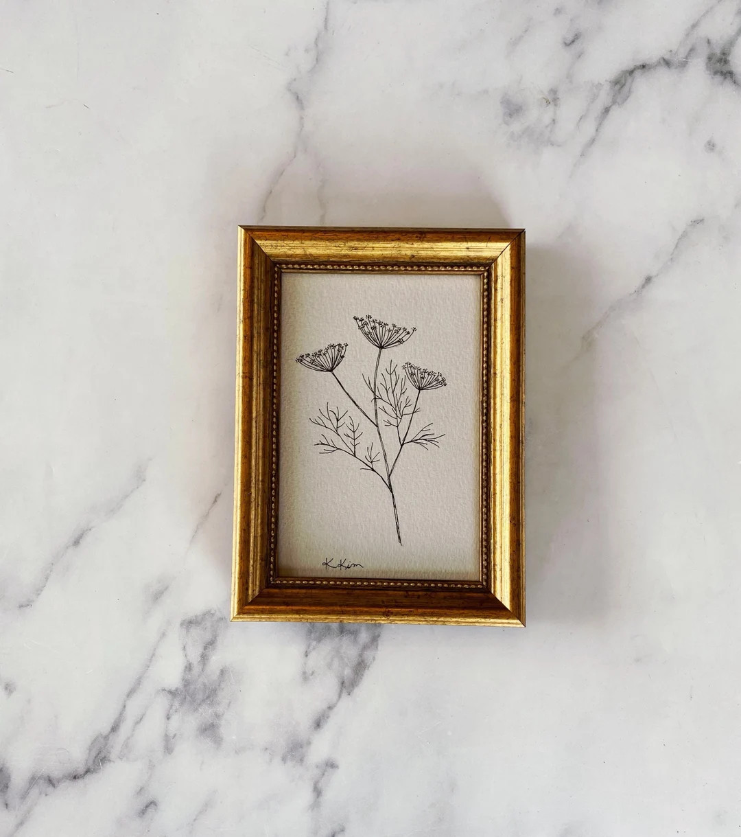 LES FLEURS II Art Print - Unframed Herb Ink Sketch Print - Minimalist Floral Drawing - French Cou... | Etsy (US)