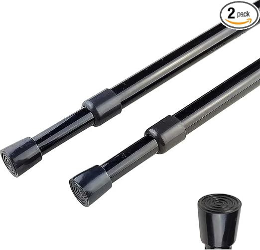 2pcs Spring Tension Curtain Rod，28-43 Inches Adjustable Expandable Pressure Black Curtain Tensi... | Amazon (US)