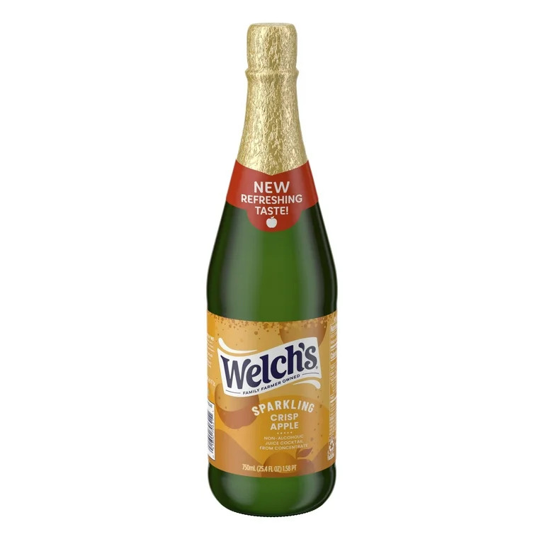 Welch's Non-Alcoholic Sparkling Juice Cocktail, Crisp Apple, 25.4 fl oz Bottle - Walmart.com | Walmart (US)