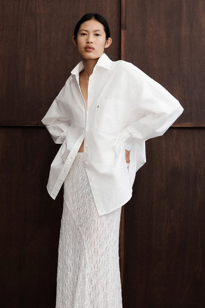 RHEA WHITE OVERSIZED COTTON SHIRT | DISSH