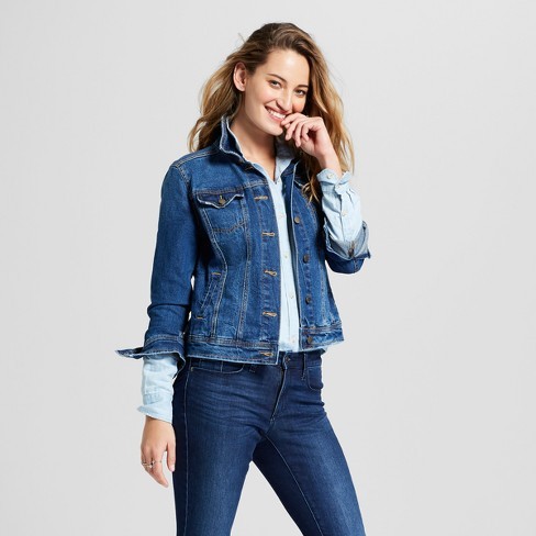 Women's Freeborn Denim Jacket - Universal Thread™ Medium Wash | Target