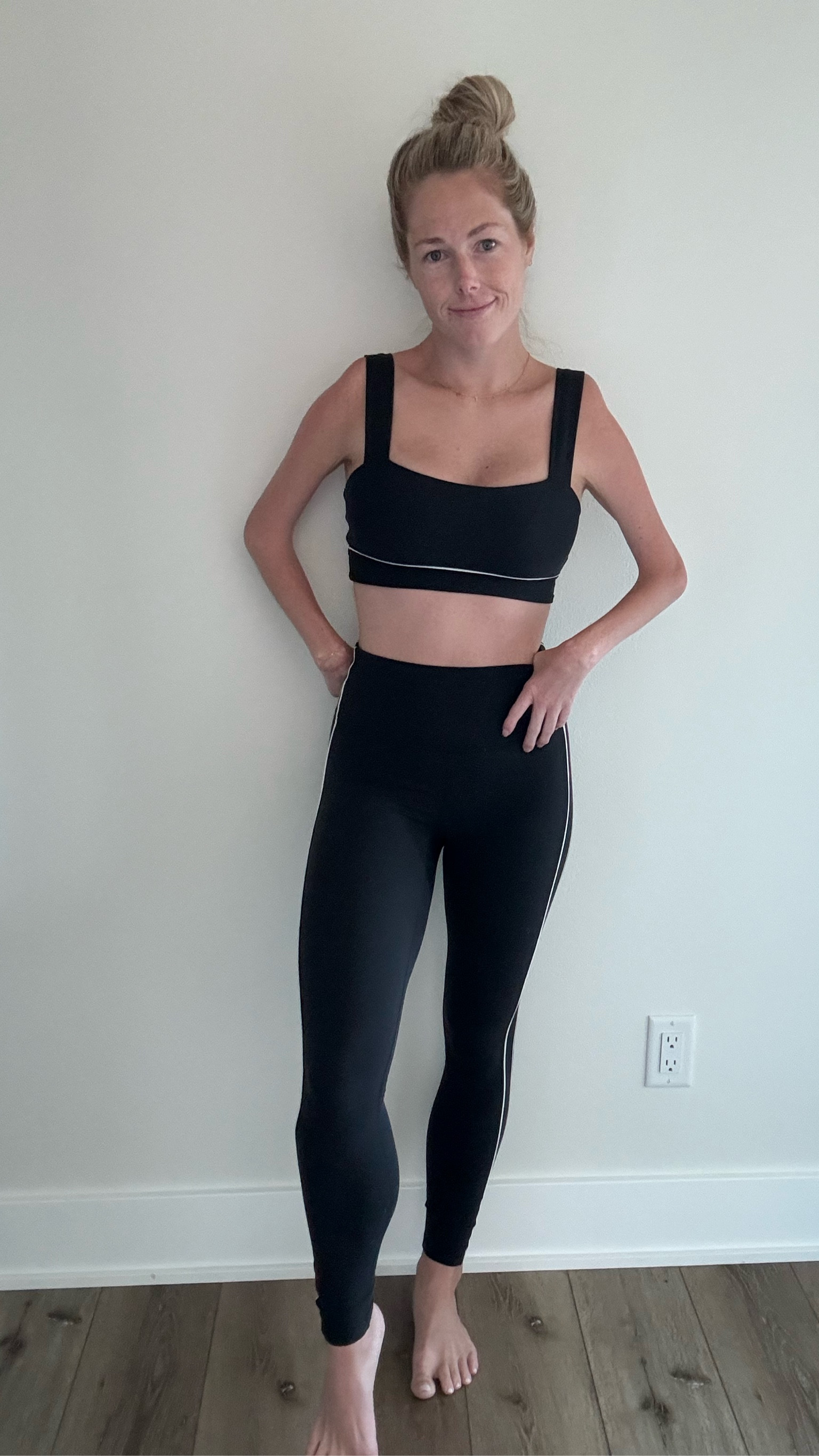 Post hot ‘sweaty’ mom walk

Wearing small in top and bottom. True to size 

#LTKFindsUnder50 #LTKActive #LTKFitness