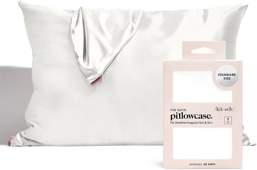 Kitsch Satin Pillowcase for Hair & Skin - Softer Than Silk Pillowcase for Hair & Skin | Cooling Sati | Amazon (US)