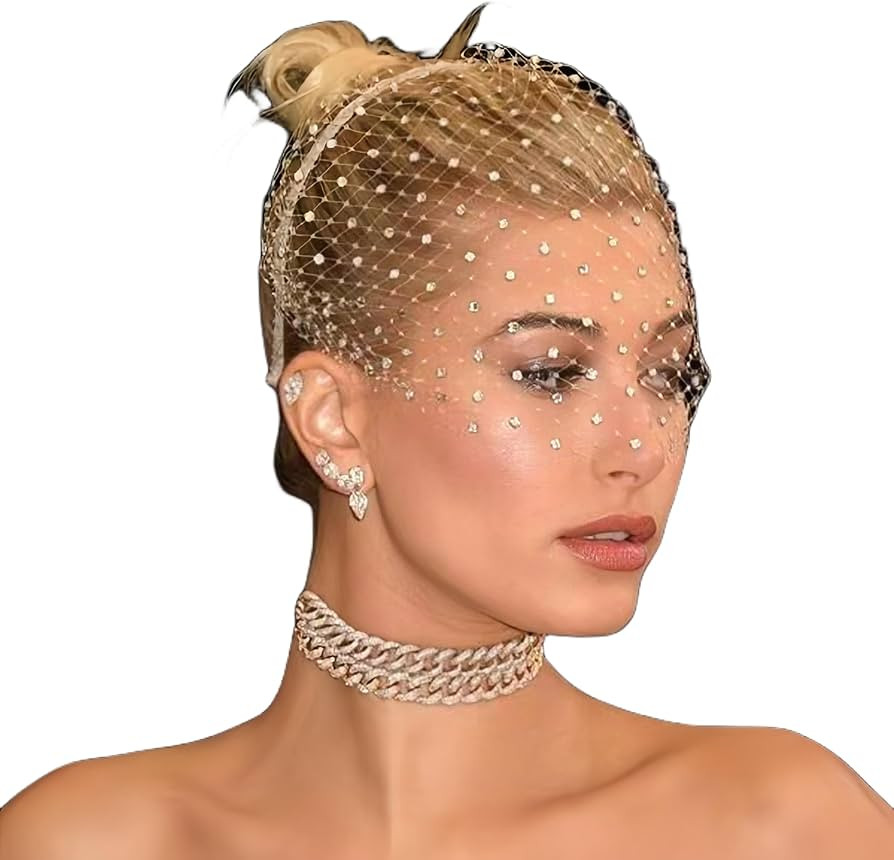 Passat Russian Tulle Birdcage Veil Hair Clip Blusher Wedding Headband With Rhinestones Bridal Gif... | Amazon (US)