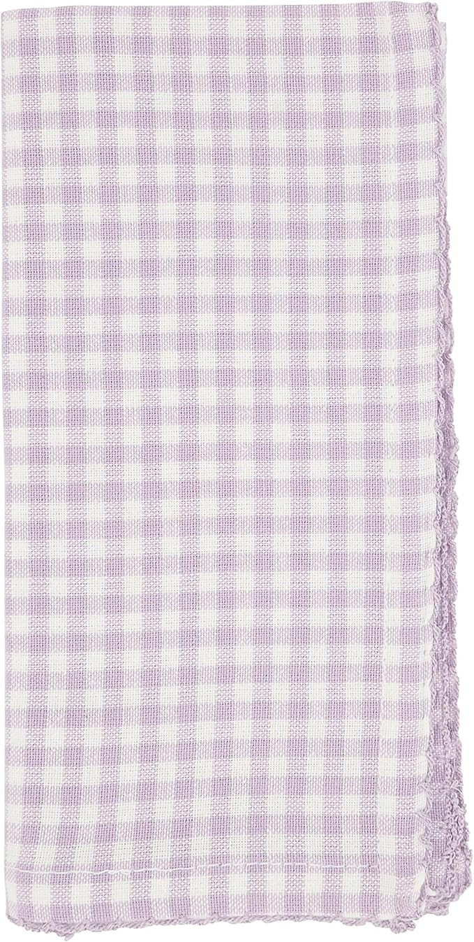 Amazon.com | SARO LIFESTYLE Collection Gingham Design Table Napkins (Set of 4), 18", Purple: Cock... | Amazon (US)