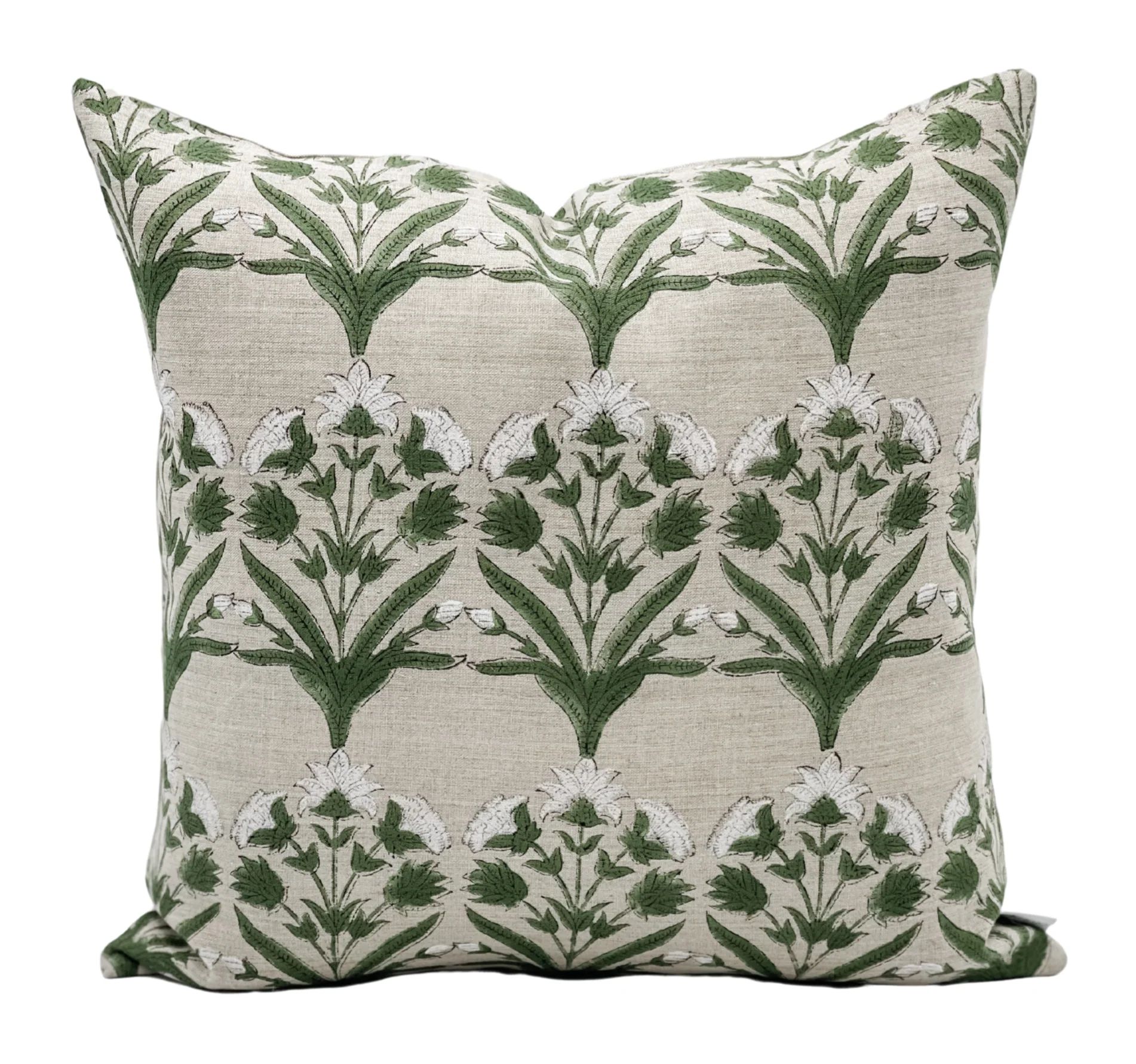 VISTA IN OLIVE GREEN PILLOW COVER | Krinto