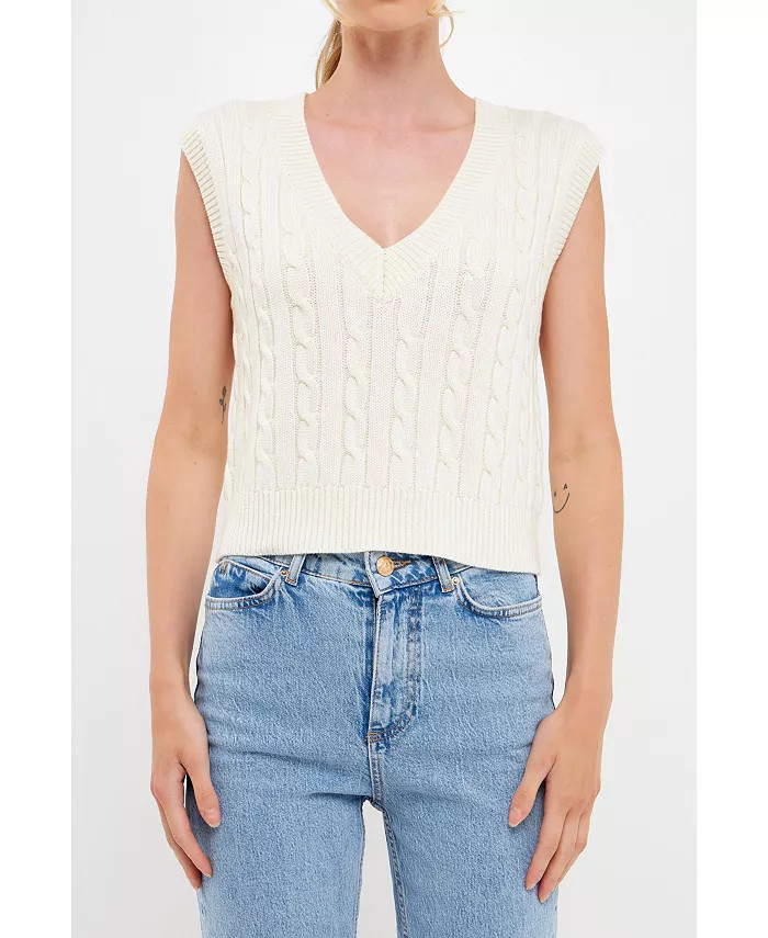 Women's Cable Knit Chunky Vest | Macy's