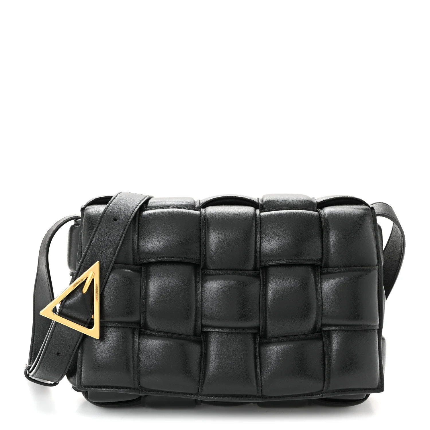 Nappa Maxi Intreccio Padded Cassette Crossbody Bag Black | FASHIONPHILE (US)