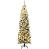 Click for more info about Costway 7.5Ft Pre-lit Snow Flocked Artificial Pencil Christmas Tree w/ 350 LED Lights