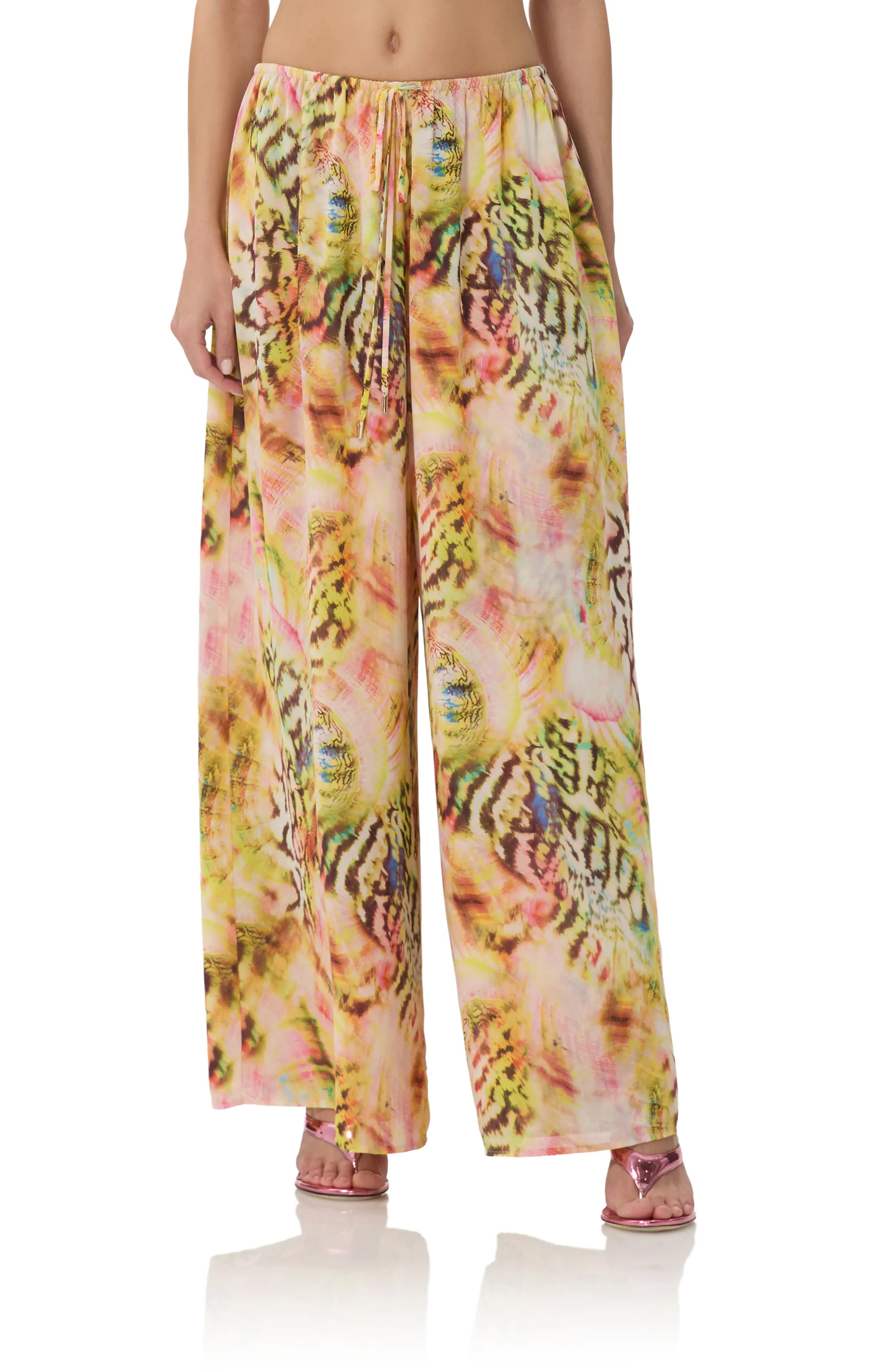 AFRM Ivan Printed Wide Leg Drawstring Pants (Women) | Nordstrom | Nordstrom