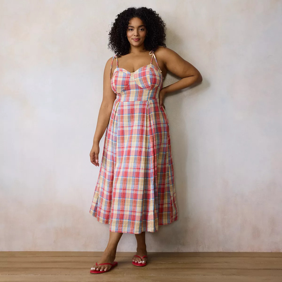 Plus Size LC Lauren Conrad Fit & Flare Midi Dress, Women's, Size: 1XL, Multi Jaipur Plaid | Kohl's