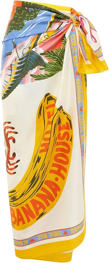 Women's Beach Swimwear Printed Long Sarong Coverups Bathing Suit Pareo Large Pashmina Wrap Skirt | Amazon (US)