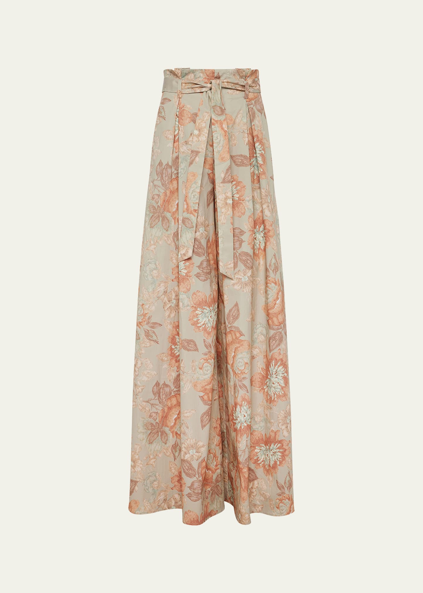 L'Agence Chantae Soft Pastel Vintage Floral Paperbag Puddle Pants | Bergdorf Goodman