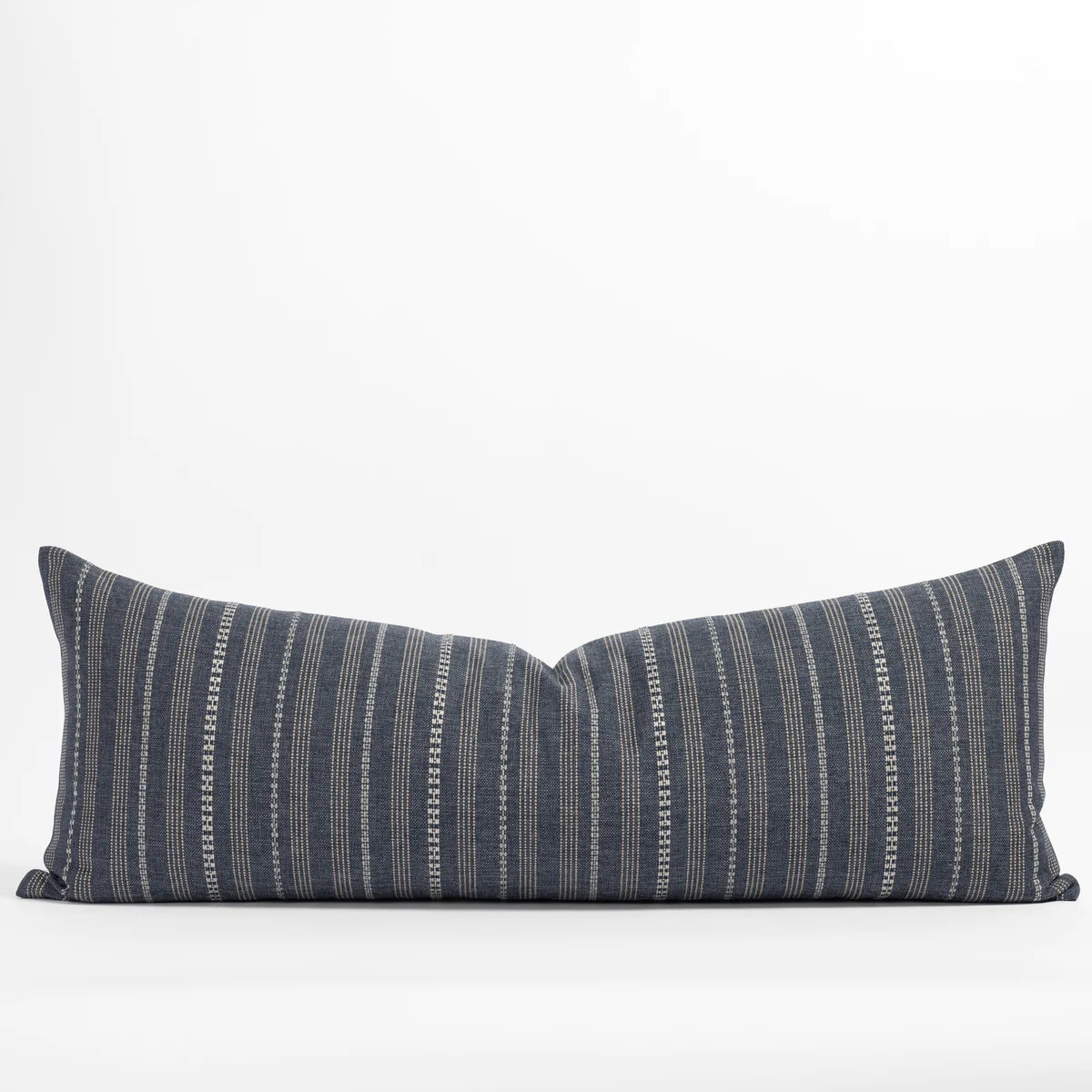 Anya Stripe 16x42 Bolster Pillow, Denim | Tonic Living