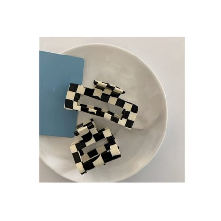 2Pcs Hair Claw Clips For Thick Hair Fashion Hair Clamps Styling Accessories Black/White Checkered St | Walmart (US)