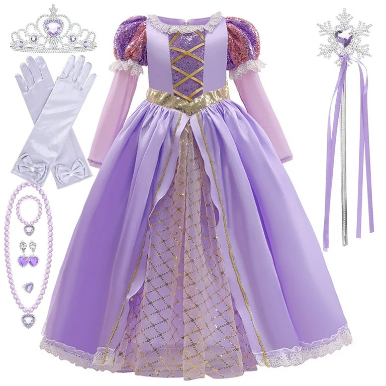 HAWEE Princess Costume for Girls Halloween Fancy Party Cosplay Dress Up Purple Princess Dress 2-1... | Walmart (US)