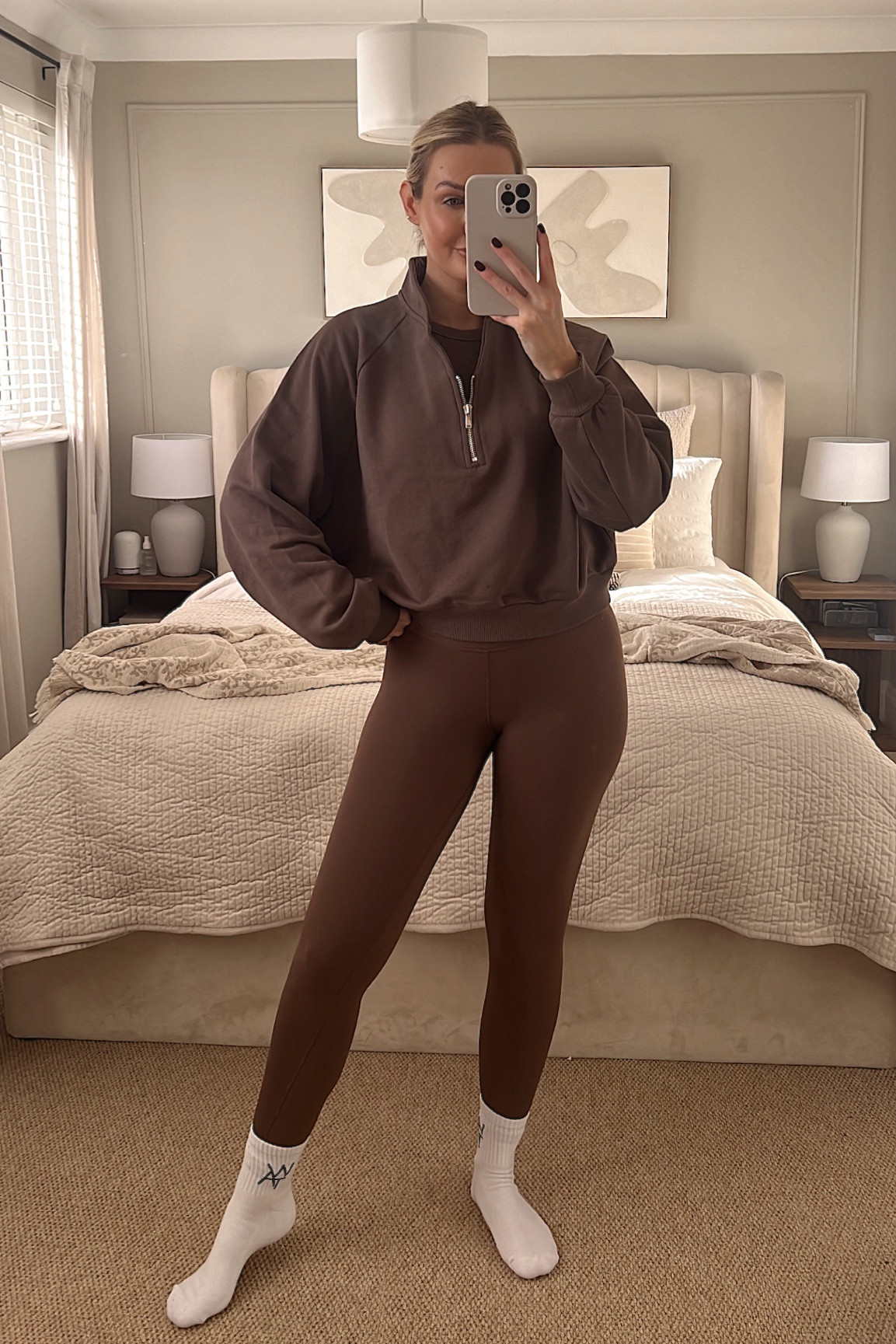 WAT THE BRAND BF sale picks, use ‘WATFRIDAY’ for 20% off 

Wearing a size 8 in both , perfect fit true to size 

Athleisure, leggings, sweatshirt, co ord, chocolate brown, wat the brand 

#LTKwinter #LTKgiftguide #LTKCyberWeek