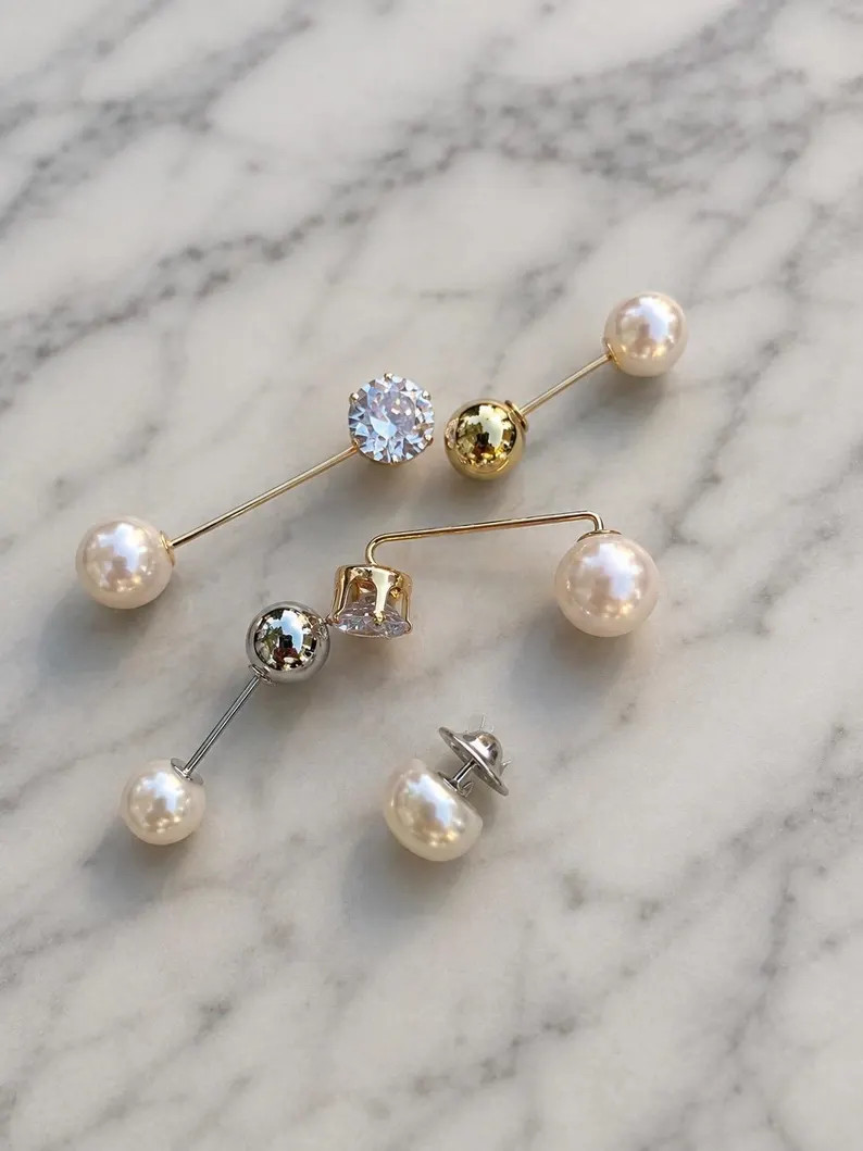 Pearl Styling Pins Set | Silver Gold Brooch Scarf Blouse Fasteners | Etsy (Global)