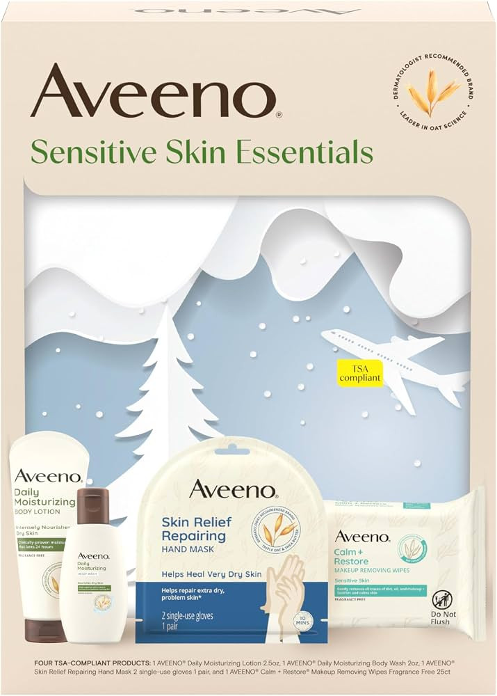 Aveeno Sensitive Skin Essentials Gift Set, 4 Items | Amazon (US)