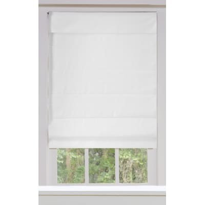allen + roth  23-in x 72-in Snow Blackout Cordless Roman Shade | Lowe's