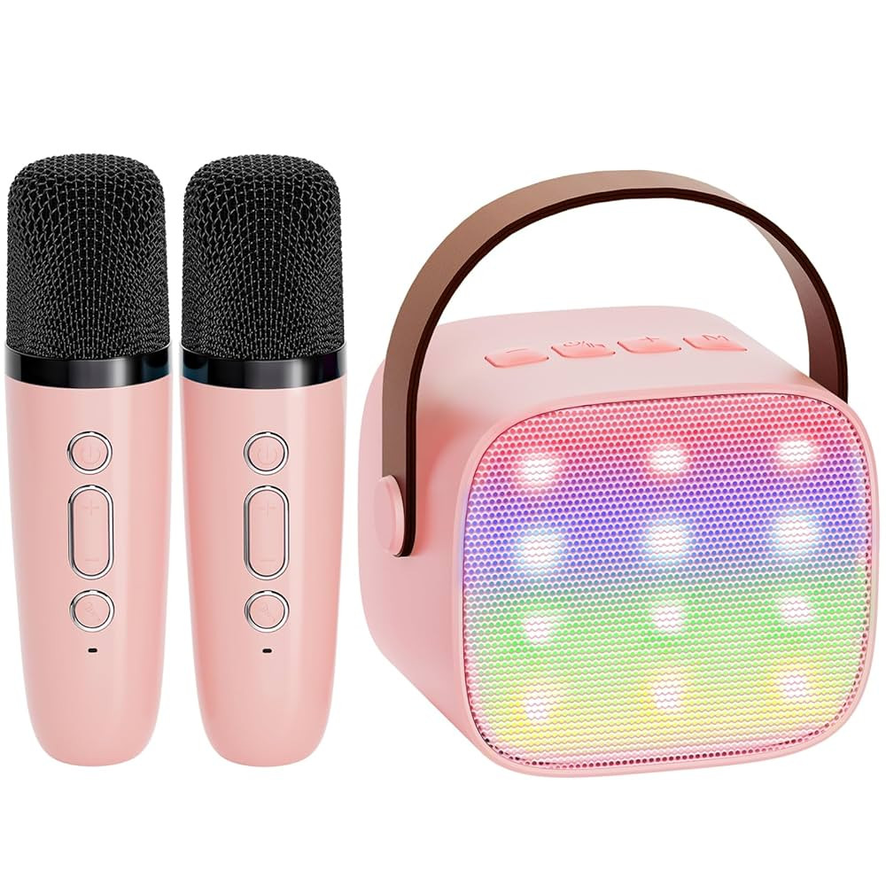 Mini Karaoke Machine for Kids Adults, Portable Bluetooth Speaker with 2 Wireless Microphones, TOP... | Amazon (US)