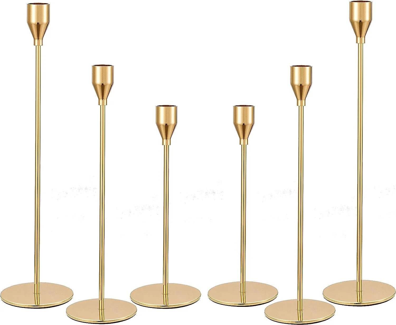 HBlife Set of 6 Gold Candle Holders for Taper Candles, Decorative Candlestick Holder for Wedding,... | Walmart (US)