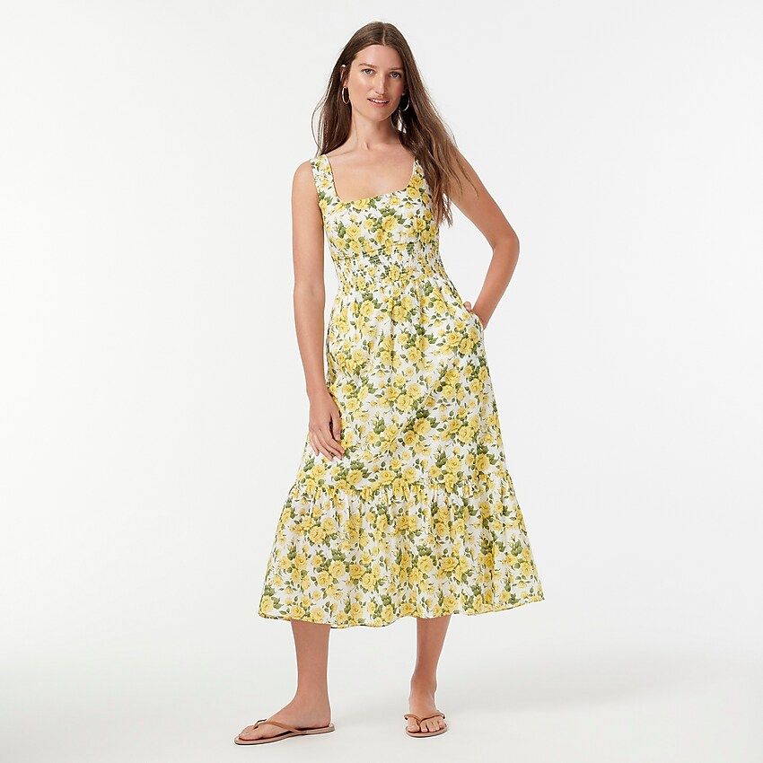 Smocked-waist dress in Liberty® Carline rose print | J.Crew US
