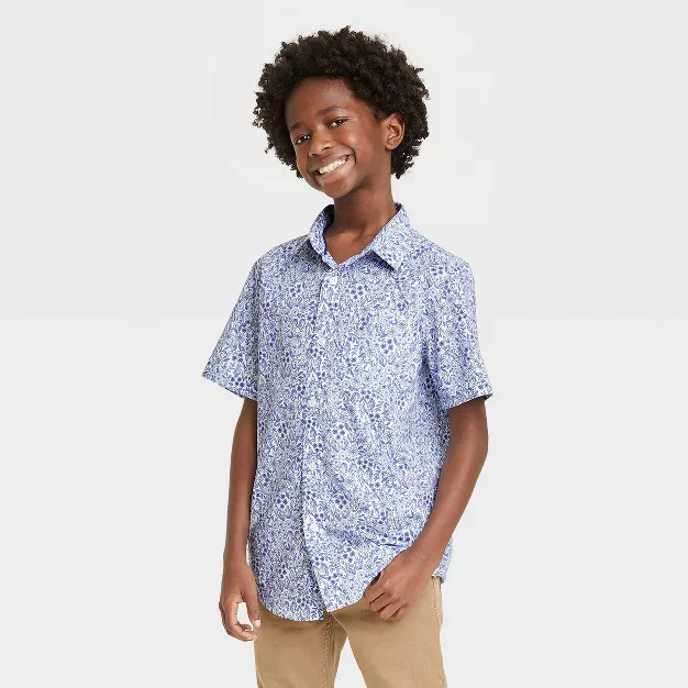 Boys' Woven Button-Down Short Sleeve Shirt - Cat & Jack™ | Target